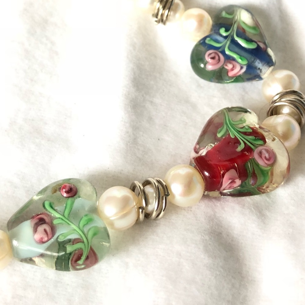 Pearl and glass necklace